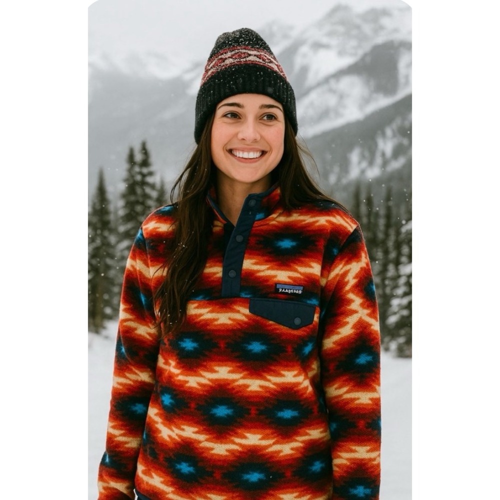 Patagonia Fleece Pullover Aztec Print Gorpcore Lightweight Women's S